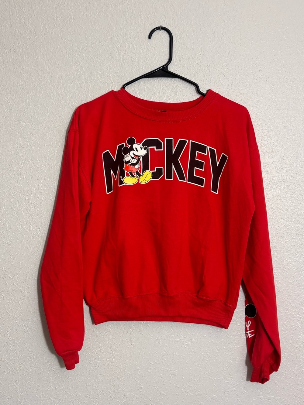 Disney Red Mickey Graphic Crewneck Sweater